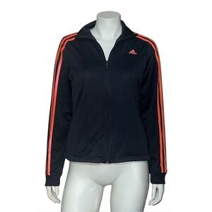 adidas Women's Black & Pink Track Jacket 3 Stripes Logo SAMPLE Medium EUC